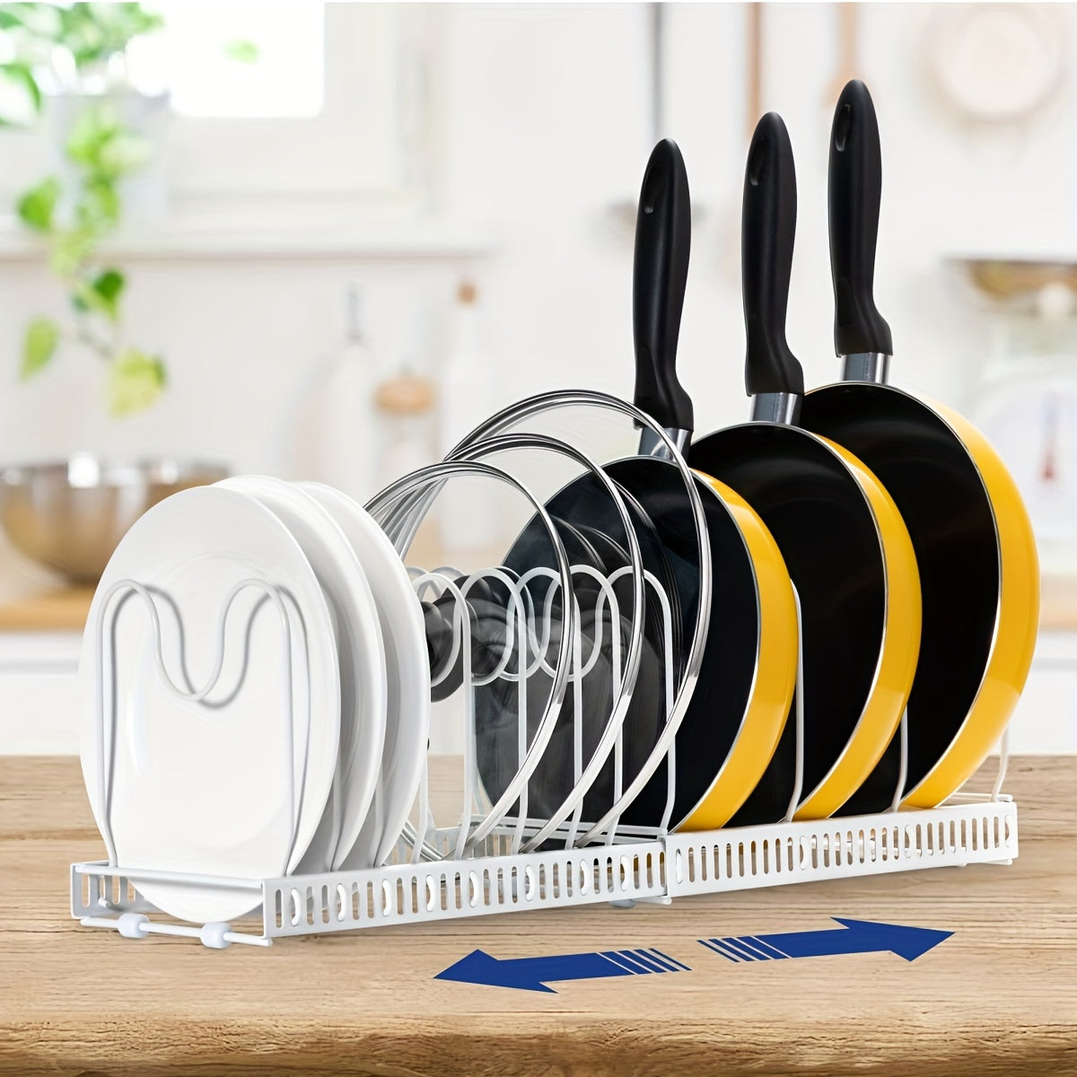 13 Shelves Metal Cookware And Kitchen Utensil Storage Rack, Extendable Storage Rack, Kitchen Cabinet Storage Shelf, Suitable for Kitchen Tabletop, Cabinet, Sink, Quick Access, Standing Shelf