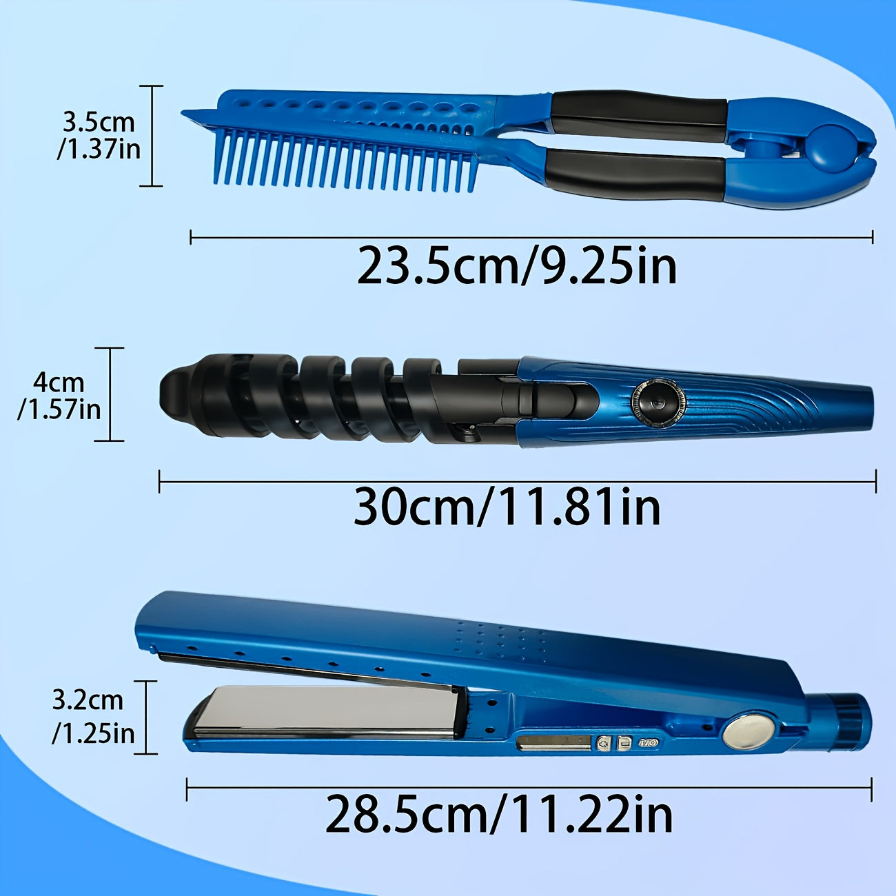 3-in-1 Hair Styling Set: Includes A Curling Iron, Straightener, And Styling Comb. This Product Is Anti-scalding And Can Meet Diverse Styling Needs, Such As Creating Big Waves, Straight Hair, Or Curls. It's A Top Choice for Mother's Day/Birthday/Gift.