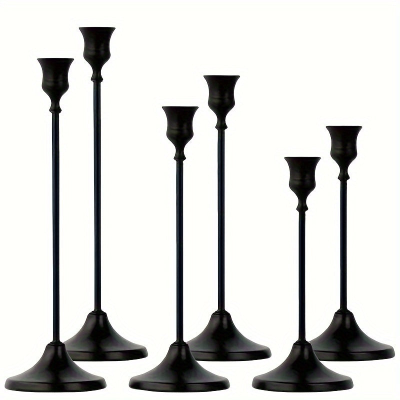 6-Pack Classic Bell-Shaped Metal Candle Holders - Battery-Free Tabletop Decor for Christmas, Halloween, Weddings, Home & Hotel Centerpieces, Durable Multi-Holiday Decoration (No Candles Included), Candle Holder Decor, Event Centerpiece, Elegant Table Acce