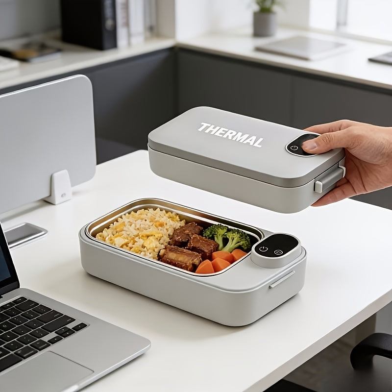 3in 1 Lunch Box Food Heater, Lunch Box, Pink Stainless Steel Adjustable Temperature Portable Thermal Insulation Lunch Box | Household Travel Heating Lunch Box | Bento Box USB Plug-in Type