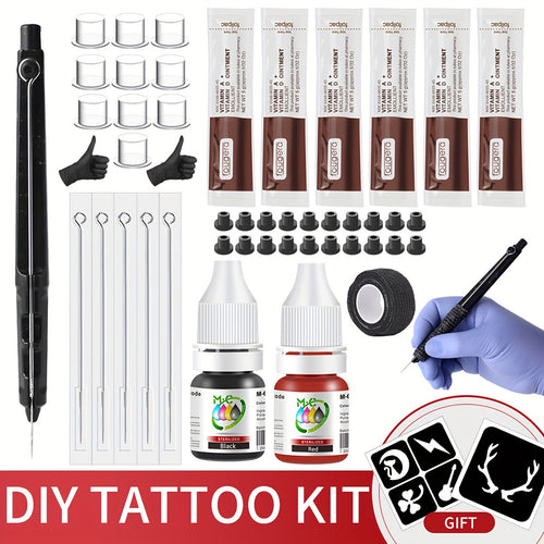 Complete 3D Body Art Tattoo Kit - Professional Hand Poke And Stick Pen Set with Ink, Needles, And Guide - Perfect for Beginners to Experts