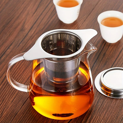 Stainless Steel Tea Strainer Set of 4 with Lid – Fine Mesh Tea Infuser with Dual Handles for Loose Leaf Tea, Herbs & Spices – Ergonomic Grip, Durable & Easy to Clean