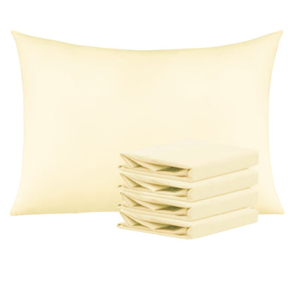 4 Pack 20x30 Brushed Microfiber Pillowcases | Envelope Closure, Soft, Wrinkle-Free, Fade-Resistant, Solid Color, Viscose Blend