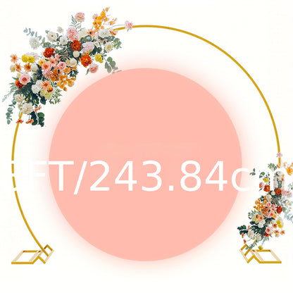1/2 Pcs Premium Metal Round Wedding Arch Circle Backdrop Stand, Reusable Metal Circular Balloon Arch Kit - Photography Backdrop for Ceremony, Birthday Party, Shower, Wedding Anniversary, Graduation Decoration, Does Not Include Balloons