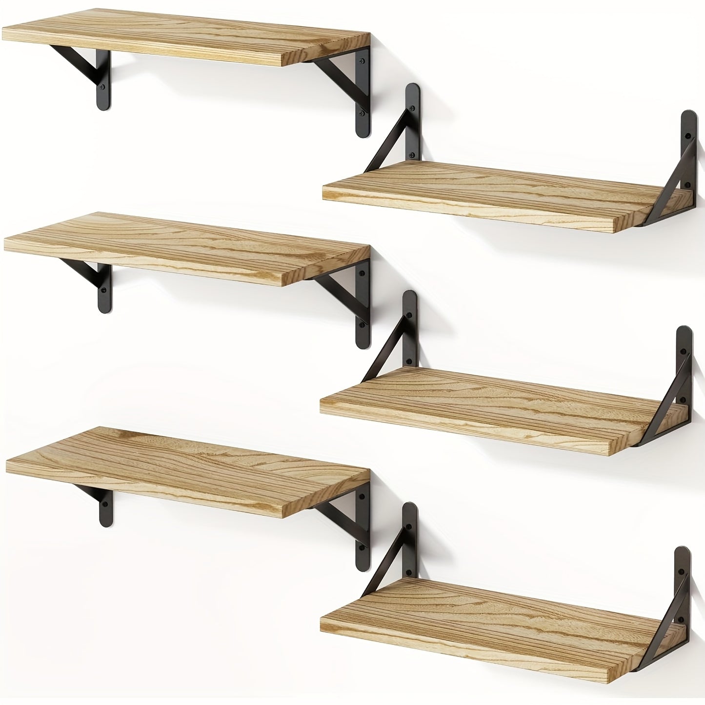 TOMNK 3/6pcs Floating Shelves For Wall, Ledge, Heavy Duty, Farmhouse Wall Shelves For Bedroom, Bathroom Storage, Long Floating Shelves For Wall, Floating Shelves For Bathroom, Living Room And Kitchen Decor