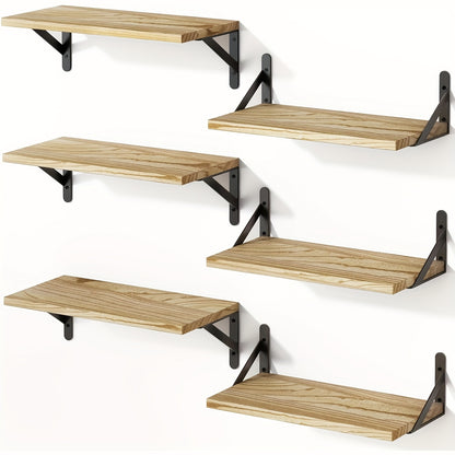 TOMNK 3/6pcs Floating Shelves For Wall, Ledge, Heavy Duty, Farmhouse Wall Shelves For Bedroom, Bathroom Storage, Long Floating Shelves For Wall, Floating Shelves For Bathroom, Living Room And Kitchen Decor