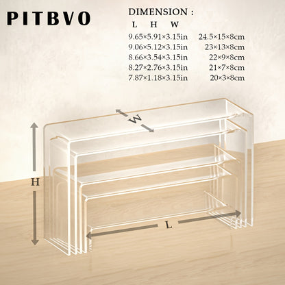 10/20pcs of PITBVO Acrylic Display Risers in Various Sizes, Transparent Acrylic Stands for Showcasing Funko Pop Figures, Cupcakes, Jewelry, Perfumes, And More (Large Size)