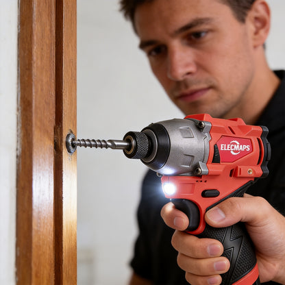 ELECMAPS 1/4 Inch Impact Driver, Cordless, Brushless Motor, Compact And Portable, Ideal for Tight Spaces, Gift for Men