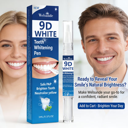 2pcs 9D Beautiful Teeth Whites Pen, Offers Powerful Cleaning, Neutralise Yellow, Bright Teeth, Cares for Gums, No Rinsing, for Home & Travel Easy Application, Confidence to Show White Teeth, Not Afraid of , Essential Oral Care for Everyone