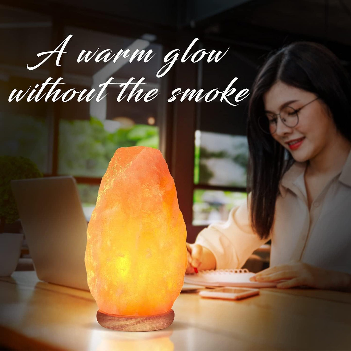 1 Pc Himalayan Glow Salt Lamp with Dimmer touch Control Switch 5-7 lbs