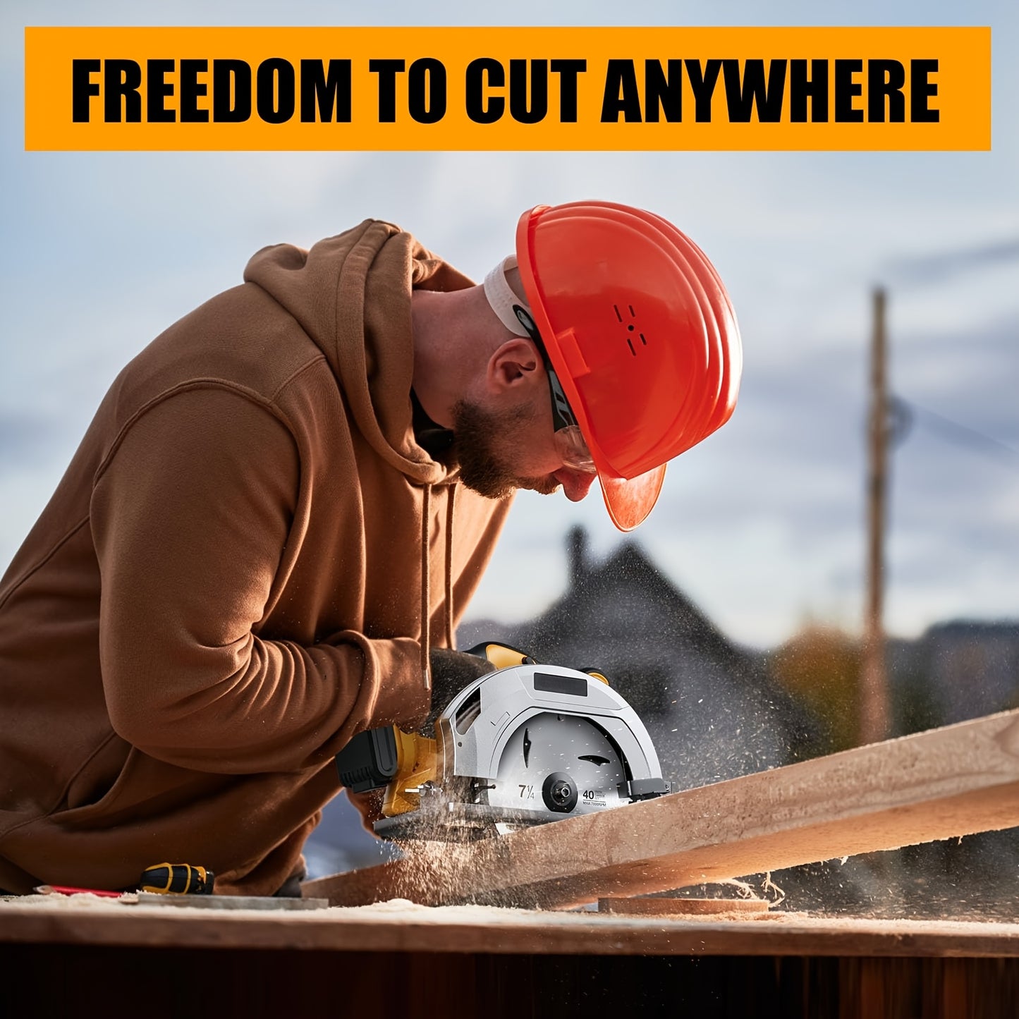 Suitable for Dewalt 20V MAX Battery Cordless Circular Saws, 7-1/4 Inch Brushless Electric Circular Saw, with 0-50 Degree Bevel Cutting Function, Includes Saw Blades, Battery Not Included, Perfect Christmas Gift.