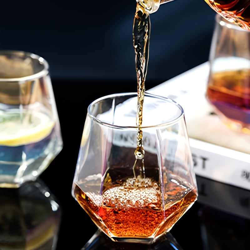 Stemless Wine Glass Set Of 6(10 Oz), Iridescent Glassware, Modern Rainbow Wine Glass For Serving White Wine, Red Wine, Cocktail, Whiskey, Bourbon, Cool Water