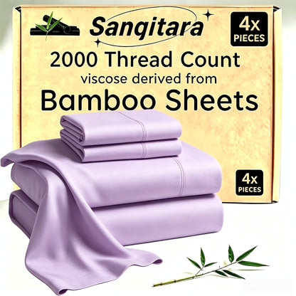Cooling Bed Sheet King Sets Suitable for Hot Sleepers - Luxurious Ultra-Soft Bamboo Blend Sheets with Deep Fitted Base, King & Queen Size Cooling Bedding for Heavy-Sided Mattresses, Machine Washable (Pink/Grey), Christmas Decor