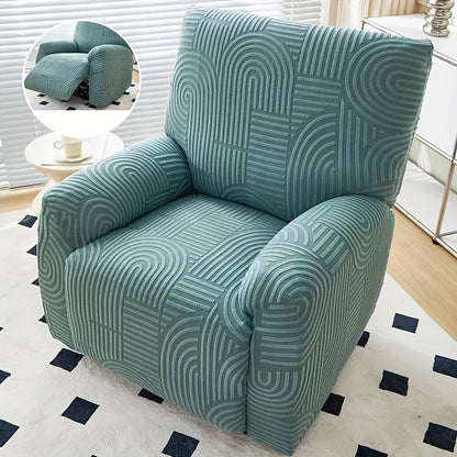 Elastic Jacquard Recliner Sofa Cover, Single Seat Relaxing Reclining Chair Covers, Relax Armchair Cover Furniture Protector for Living Room Bedroom Office Decor