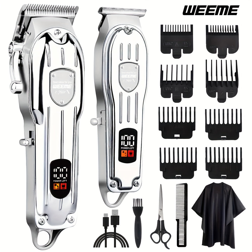 [Father's Day Gift] WEEME 2pcs Electric Hair Cutting And Beauty Combination Men's Professional Hair Clipper Cordless Hair Clipper Rechargeable Trimmer Men's Beard Trimmer Hair Clipper And Hair Clipper Kit.Father's Day Gift For Men