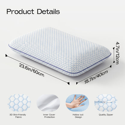 1pc Pillows for Side, Back and Stomach Sleepers, Bed Pillow with Washable Cover and Breathable Mesh, Bed Pillow for Sleeping (Standard Size)
