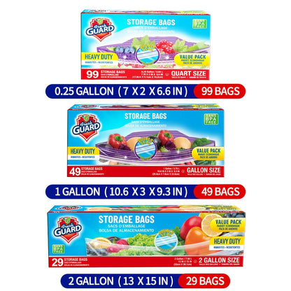 Sturdy Freezer And Refrigerator Storage Bags - Quart Capacity, Resealable with Convenient Tabs, Durable Design for Storing Fruits, Vegetables, Meats, And Bulk Foods - Kitchen Organizers And Additions
