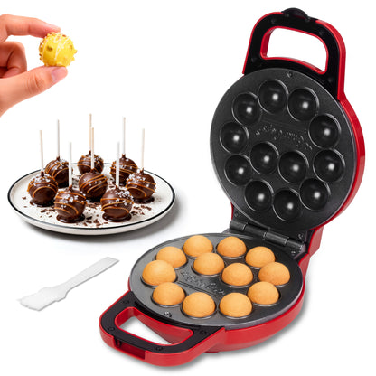 12 X 1.6 Inch Cake Pop Maker Machine – Two Versions: One with Cake Pop Stand, Sticks & Fork Tool; One with Flip-Over Design for Even Heating – Cake Pop Set