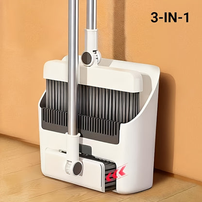 3pcs Three-in-one Broom Dustpan Set Combination Of Household Broom Wiper Non-stick Hair Sweeper God Of Garbage Broom