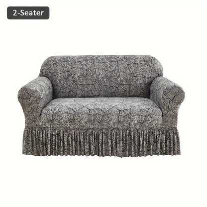 XM-Mirelitho 1pc Printed Elastic Skirt Sofa Cover Living Room Sofa Protective Cover