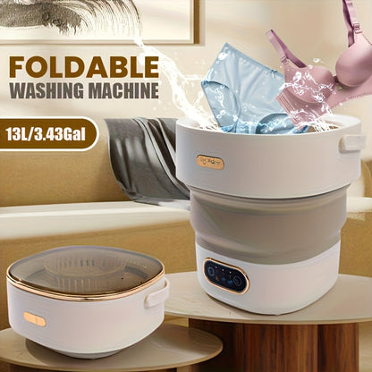 3.43/3.96US Gallon Large Capacity Washing Machine, Foldable Small Portable Washing Machine Suitable for Underwear, Socks, Small Clothes