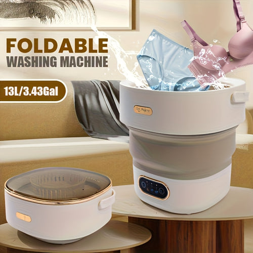 3.43/3.96US Gallon Large Capacity Washing Machine, Foldable Small Portable Washing Machine Suitable for Underwear, Socks, Small Clothes