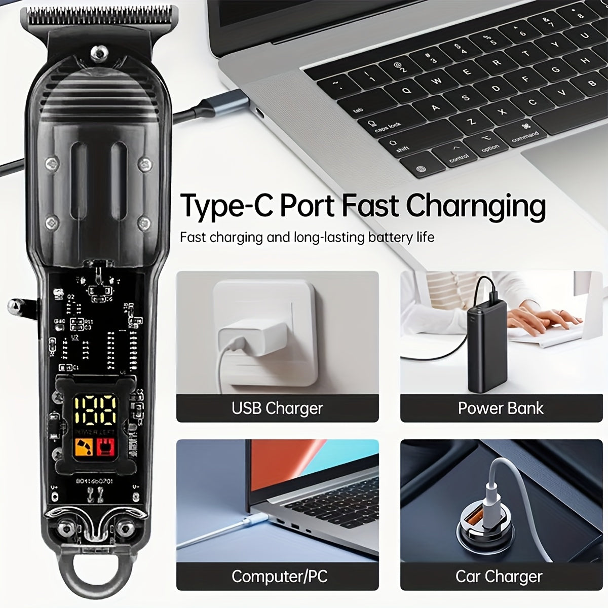 Professional Men's Grooming&Shaving Kit, Red Balck Hair Clippers, Rechargeable T-Blade Trimmer with LCD Display, USB Rechargeable, 4 Guide Combs, Trimmer And Shaver, with Cleaning Brushes, Perfect for Home & Barber Use, Gift for Men, Father Days Gift