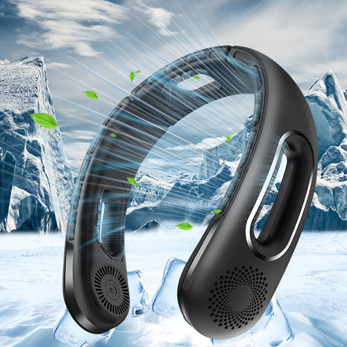 Portable Neck Fan, 360° Cooling Hands-Free Bladeless Fan, Long-Lasting 16H Battery, 4 Speeds, USB Rechargeable, Wearable Personal Fan for Women & Men, Travel, Office, Outdoor, Stocking Stuffers, Camping Gear and Equipment