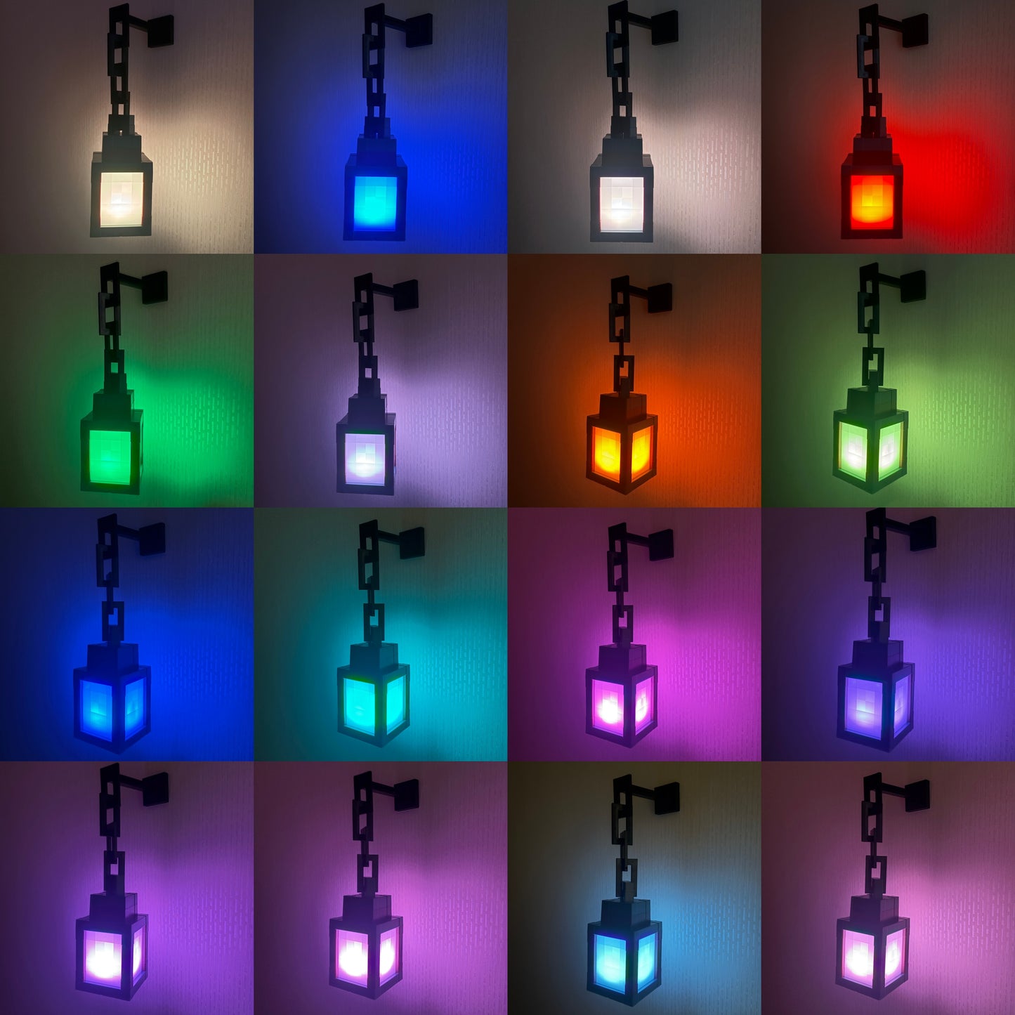 Lantern Night Light - 16-Color Wall-Mounted Ambient Night Light Strip With Remote Control - Wall-Mounted Table Lamp, Role-Playing Theme Bedside Lamp, Halloween, Christmas Room Decorative Light