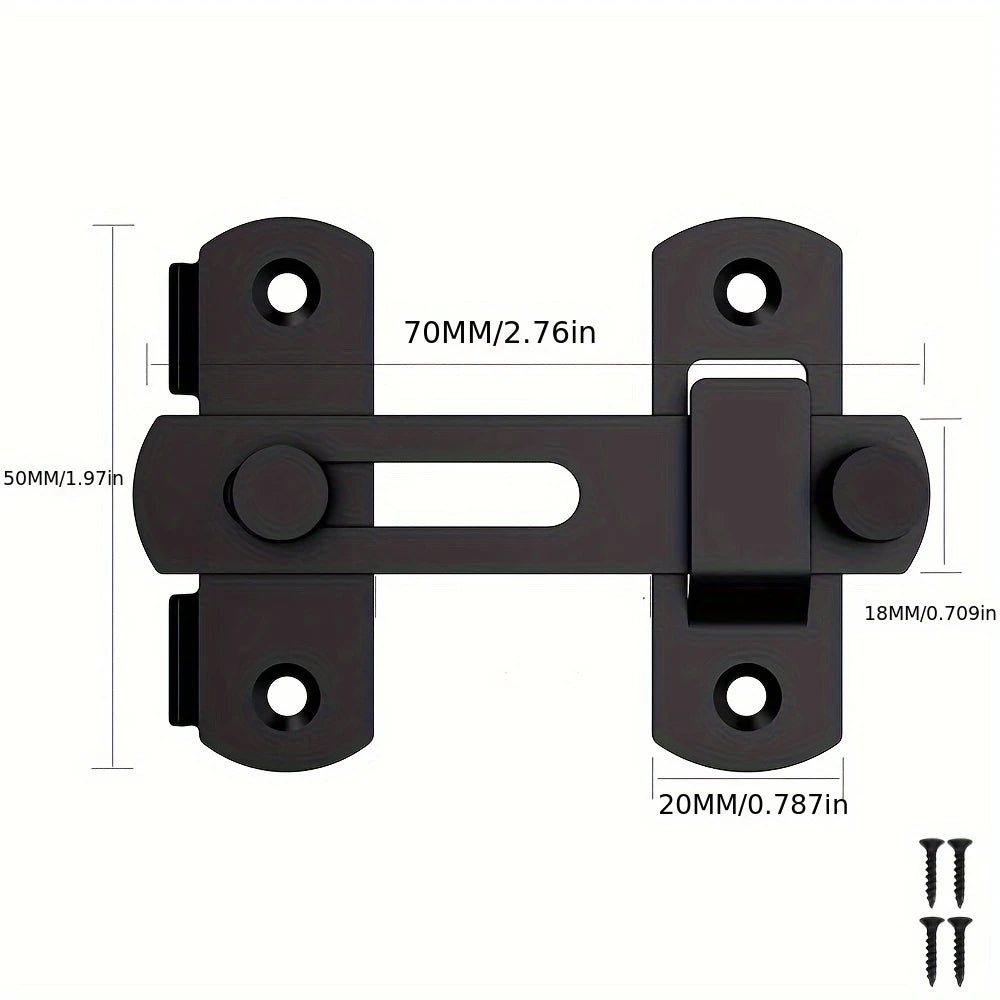 Stainless Steel Door Bolt Lock 180° Flip Latch – Set of 4 Heavy Duty Security Locks with 2 Keys for Garage Stable Bathroom Outdoor Gate Shed Fence Home Door