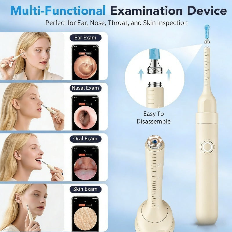 12-in-1 Earwax Removal Tool Set with Camera, Ear Pick - Rechargeable Battery-Powered, Earwax Cleaner with Storage Box, Nose Picker, Ear Cleaning Kit, Ear Scope, Birthday Gifts, Local Warehouse