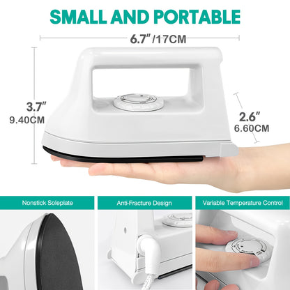 1pc Mini Craft Heat Press Mini Portable with Charging Base - 400W, Ideal for T-Shirts, Shoes, Bags And Vinyl Projects - Perfect for Travel And Home Use
