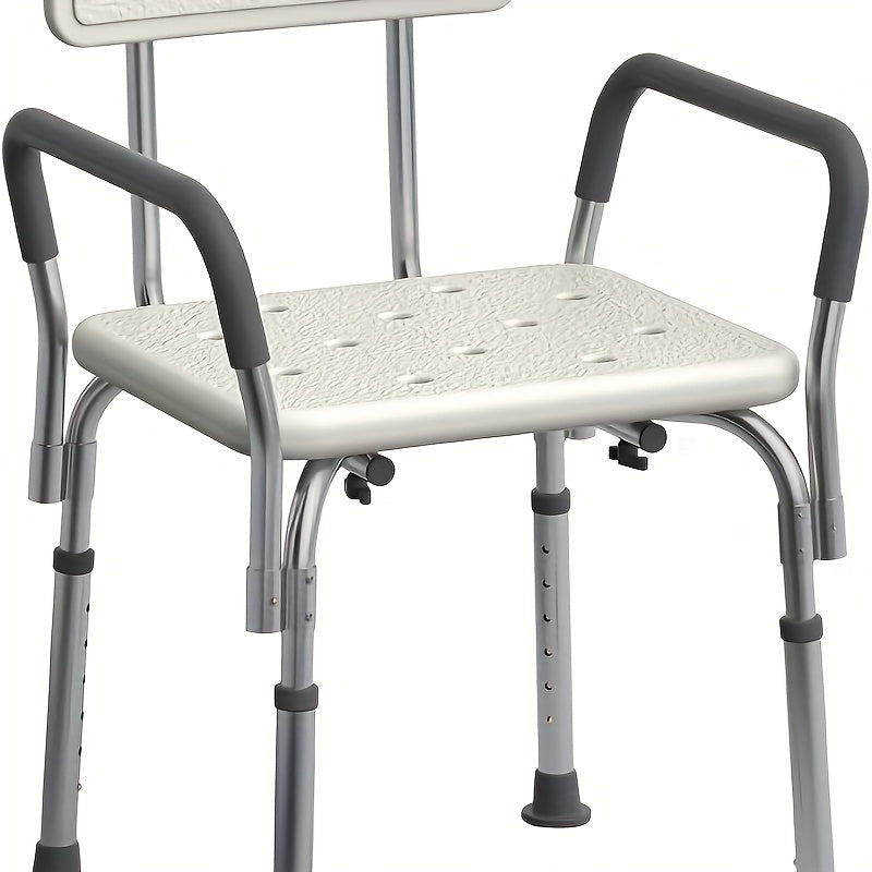 Heavy-Duty Shower Chair with 350 lb Weight Capacity - Adjustable Bath Seat, Non-Slip Base & Padded Armrests/Back - Lightweight Frame Bathtub for,, for inside Shower Use (Easy Assembly)