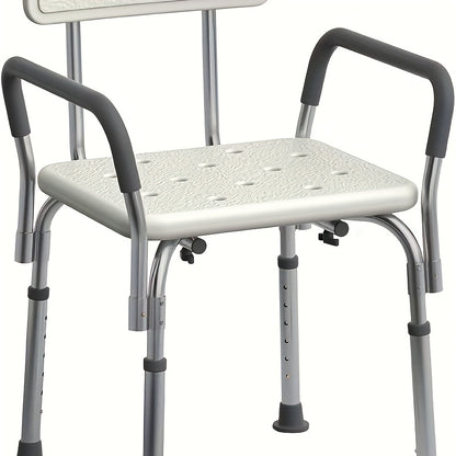 Heavy-Duty Shower Chair with 350 lb Weight Capacity - Adjustable Bath Seat, Non-Slip Base & Padded Armrests/Back - Lightweight Frame Bathtub for,, for inside Shower Use (Easy Assembly)