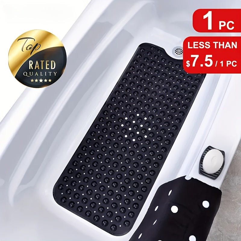 Extra Long Non-Slip Bath Mat with Suction Cups - Large Bath, Machine Washable Quick-Dry Shower Carpet with Drain Holes, Non-Slip Bathtub Mat for Bathroom, Shower, Tub - Enhanced Safety & Comfort, Wet Area Protection, Textured Surface, Durable Construction