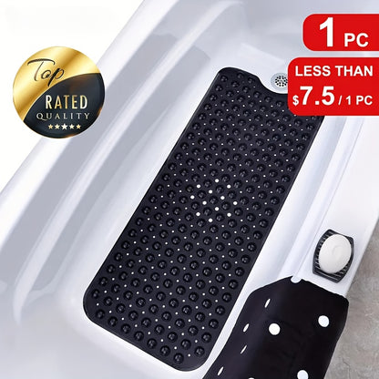 Extra Long Non-Slip Bath Mat with Suction Cups - Large Bath, Machine Washable Quick-Dry Shower Carpet with Drain Holes, Non-Slip Bathtub Mat for Bathroom, Shower, Tub - Enhanced Safety & Comfort, Wet Area Protection, Textured Surface, Durable Construction