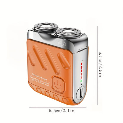 2pcs (Shaving Kit And Travel Case), New MINI Shaving Razor, Men'S Shaving Razor, Double Blades, USB Charging, Digital Display, Three Colors, for Men, Boyfriend, As a Gift, Father'S Day, Halloween, Christmas