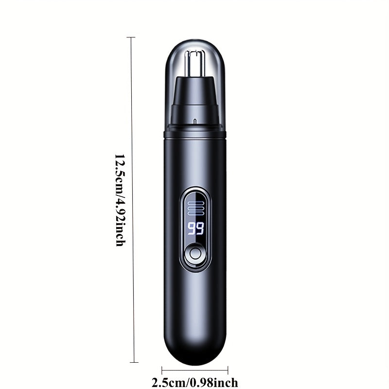Electric Nose Trimmer with LED Display – USB Rechargeable Painless Facial Hair Removal Device for Men & Women, Nose Ear & Eyebrow Trimmer, Upgraded Grooming Tool, Ideal Gift