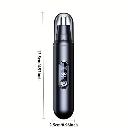 Electric Nose Trimmer with LED Display – USB Rechargeable Painless Facial Hair Removal Device for Men & Women, Nose Ear & Eyebrow Trimmer, Upgraded Grooming Tool, Ideal Gift