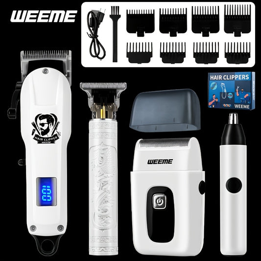 Men's Grooming Gift Box Set – Dragon & Phoenix Design, 2/4pcs Kit with Shaver, Hair Clipper, Nose Hair Remover & T9 Detail Trimmer for Shaving, Hair Cutting & Nose Hair Removal