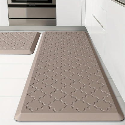 [Non-Slip Kitchen Mats] 2pcs Non-Slip Cushioned Kitchen Mats for Floor | Anti Fatigue Mats for Standing, Office, Sink, Laundry - Grey