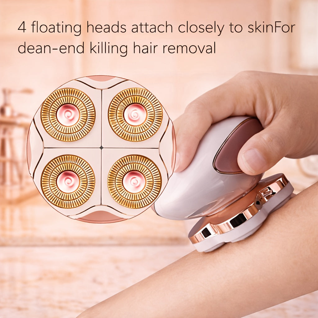 4- Electric Body Shaver for Women | Portable Handheld Hair Removal Device with Compact Design, Suitable for Face, Arms, Legs, Underarms, and Bikini Area, USB Rechargeable, Home and Travel Use