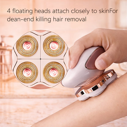 4- Electric Body Shaver for Women | Portable Handheld Hair Removal Device with Compact Design, Suitable for Face, Arms, Legs, Underarms, and Bikini Area, USB Rechargeable, Home and Travel Use