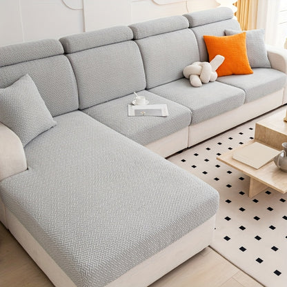 1pc of Wear-Resistant And Non-Slip Sofa Cover, Elastic Stretch L-Shaped Furniture Protector, Suitable for 3/2/1/4 Seat And Sectional Sofas, Made of Polyester Jacquard Fabric, Machine Washable, Ideal for Living Room, Bedroom