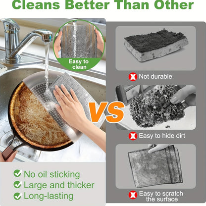 Pack of 100/50pcs Modern Stainless Steel Kitchen Scrubber, Scratch-Resistant Wire Cleaning Cloth, Reusable Napkins for Wet And Clean Dishes, Pots And Pans, Kitchen Supplies, Ball-Proof Christmas Gift, Cleaning Supplies