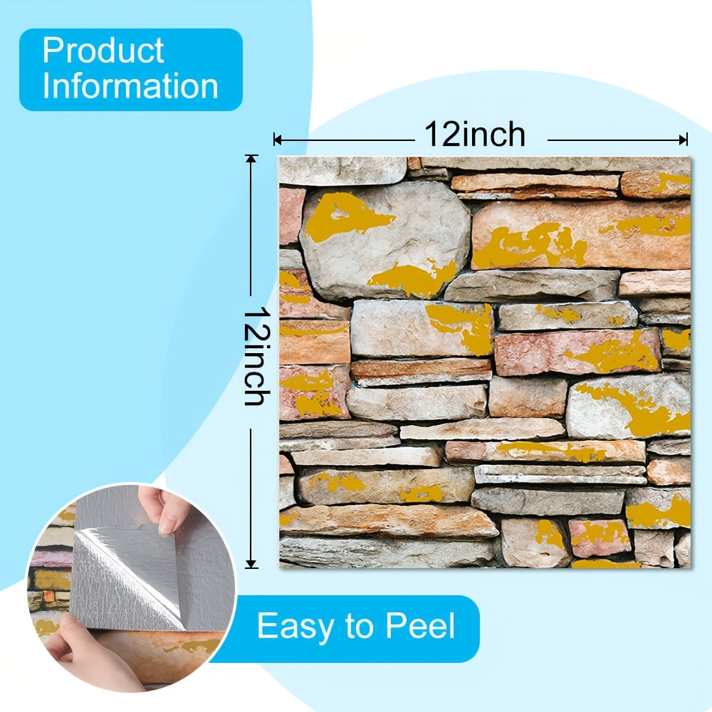 40-Pack Shiny Marble Floor Decals for Walls - Self-Sticking Waterproof Removable Vinyl Sheets, Easy to Apply Luxury Marble Pattern, Easy to Clean And Maintain for Renovating Bathrooms, Kitchens, Living Rooms