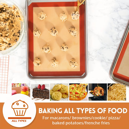 4pcs, Silicone Baking Mats Set, Silicone Bakeware, Baking Mats For Rolling Doug, Non-stick Reusable Baking Mat, Baking Slip Mats Oven Liner Sheet, Macaron Baking Mat, Food Grade Round & Square Mat For Baking, Macaron, Cookies, Bread And Pastries