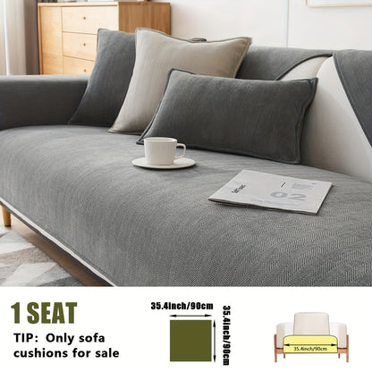 1pc of Pet-Friendly Chenille Ribbed Sofa Cover That Is Non-Slip And Machine Washable, Made from Soft Stretch Fabric Suitable for 2, 3, Or 4-Seater And Sectional Sofas. It Enhances Contemporary Home Decor in Living Rooms, Bedrooms, And Offices