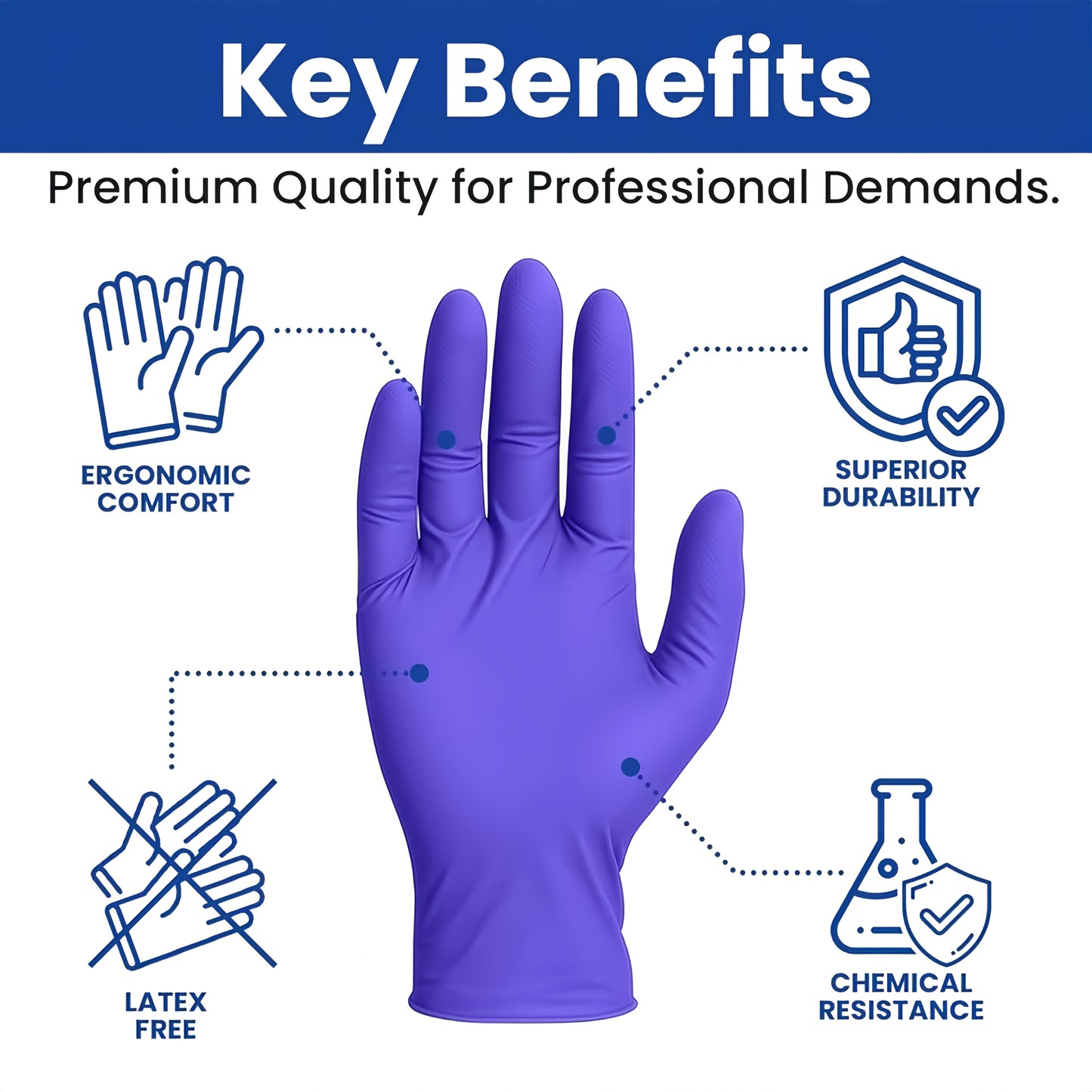 500pcs Dark Purple Disposable Nitrile Gloves - 6.6 Mil, -Free and Powder-Free, Available in 4 Sizes S/M/L/XL, Multi-Purpose Cleaning Gloves, Stylish Cleaning Gloves, Designed for Kitchen Users, Suitable for All Four Seasons