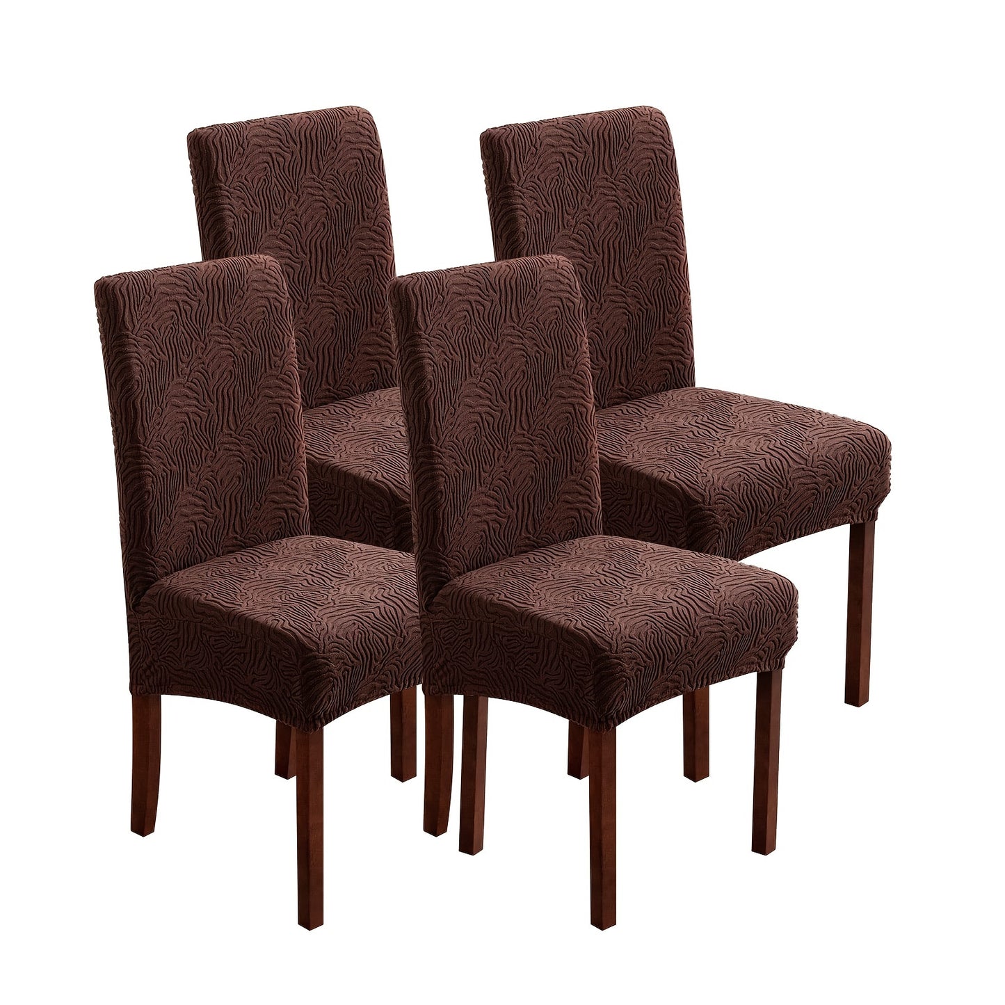4/6pcs Chair Covers For Dining Room, Stretch Jacquard Dining Chair Slipcovers Removable Washable Chair Protector For Kitchen, Hotel, Restaurant